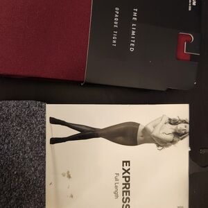 Express The Limited Opaque Tights - Burgundy and Gray